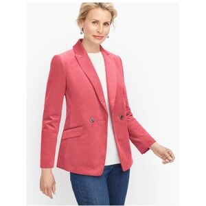 TALBOTS Double Breasted Corduroy Blazer Size 14 Pink Career Casual Modern‎ Work